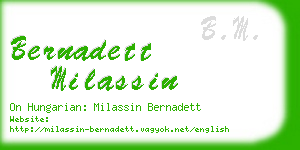 bernadett milassin business card
